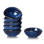 vicrays Ceramic Dipping Sauce Bowls – Small Charcuterie Dip Cups Cooking Prep Condiment Oil Dish Mini Tapas Plates for Soy Sushi Salsas Wasabi Appetizer Dessert - Set of 6 Blue