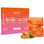 SAISZE Kojic Acid Soap, Turmeric Soap Bar, Fresh Citurs Scent, Gentle for face and body with Vitamin C, Shea Butter, Olive Oil, Collagen (6 PACK)