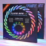 TOSY Flying Ring - 16 Million Color RGB or 12 LEDs, Super Bright, Lost Mode, Auto Light Up, Safe & Soft, Waterproof, Lightweight Frisbee, Birthday, Camping & Outdoor/Indoor Gift Toy for Boy/Girl/Kid