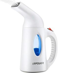 URPOWER Garment Steamer 130ml Portable Handheld Fabric Steamer Fast Heat-up Powerful Travel Garment Clothes Steamer with High Capacity for Home and Travel, Travel Pouch Included