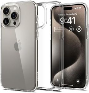 SPIGEN Ultra Hybrid for iPhone 15 Pro Case, Airbag-Like Corners Air Cushion TPU Bumper Protective Technology, Hard PC Clear Back Raised Edges Protection Cover - Clear