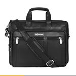 Zipline Office Synthetic Leather laptop bag for Men women, 15.6" compatible laptop Messenger Bags for Men & Women (1-Black Bag)