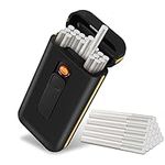 x-lighter Cigarette Case for 100’s King Size, 2-in-1 Design with USB Rechargeable Lighter, Smell-Proof for Women Slim Cigarettes, Father's Day Gift for Men dad