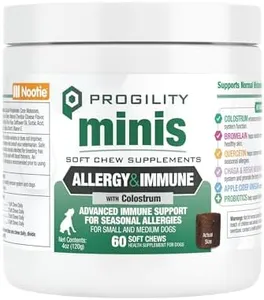 Nootie Progility Mini Allergy & Immune Supplement, Seasonal Allergies Advanced Immune Support Supplement for Small Dogs, 60 Soft Chews per Container