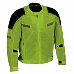 Milwaukee Leather MPM1792 Men's Black and High-Viz Green CE Armored Textile Motorcycle Jacket- All Season Biker Jacket - X-Large