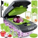 Vegetable Chopper Vegetable Cutter - Food Onion Salad Veggie Chopper with Container - French Fry Potato Dicer Slicer Cutter - Kitchen Tools & Gadgets (4-in-1 Gray/Green)