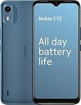 Nokia C12 6.3” HD+ Dual SIM Smartphone, Android 12 (Go edition), Octa-core 2GB RAM/64GB ROM, 8MP Rear /5MP Front Cameras, Night & Portrait modes, IP52 Rating, 3000mAh Battery - Cyan