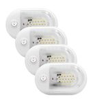 PEAKTOW LED 12V RV Super Bright Interior Single Ceiling Dome Light 300 Lumens Natural White with Switch for Trailer Camper Motorhome Boat – 4PK