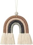 BOHO GARDEN Macrame Rainbow Charm - Essential Oil Diffuser for Cars, Baby Nursery, Children’s Bedroom & Home Decor - Colorful Decorative Hanging Air Freshener & Accessories - 3.5x4 - Espresso