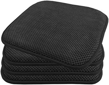 TRISENS Komfortable & praktische Gel-Kissen 40x40 - Stuhlkissen mit modernem Memory-Schaumstoff - gepolsterte Sitzkissen Out- und Indoor Gartenkissen Stuhlauflage rutschfest, Farbe:Schwarz, Set:4er