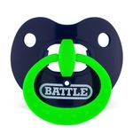 Battle Sports Binky Oxygen Football Mouthguard - Detachable Strap, Maximum Breathability, Works with Braces & No Boiling Required - Navy/Neon Green