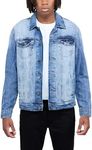 X RAY Mens Denim Jacket, Washed Ripped Distressed Flex Stretch Casual Trucker Biker Jeans Jacket for Men, Medium Blue, XX-Large