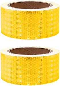 2 Rolls Reflective Tape, 5cm x 9m Waterproof Outdoor Self-Adhesive Safety Tape High Visibility Reflector Warning Tape (Yellow)