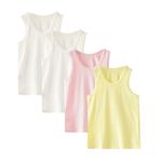 Letoileite 2-10 Years Girls Dance Tank Tops Cotton Sleeveless Tank Toddler Girls Breathable Soft Undershirt （ 4 Pack）