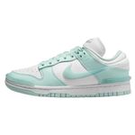 Nike W Dunk Low Unisex Adult Basketball Shoes, White Teal, 9 UK