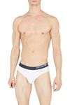 Emporio Armani Men's Pack of 3 Briefs Soft Touch eco Fibre, Navy/White/Navy, M