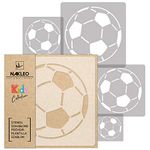 NAKLEO Painting Stencils Set - Children's Room - 5 Pcs - Soccer Ball Football Sport - Kids Painting Template - 34x34 cm to 9x9 cm - Plastic and Reusable