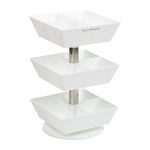 Mind Reader Anchor Collection, 3-Tier, 12-Compartment Tea and Condiment Carousel, Countertop Organizer, Breakroom, 6.75" L x 6.75" W x 11.5" H, White