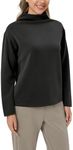 ODODOS Women's Modal Soft Mock Neck Pullover Long Sleeve SweatShirts Relaxed Casual Tops, Black, X-Small