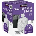 500-Count Of 10 Gallon Kirkland Signature Clear Wastebasket Liner For Office And Home, Made In USA