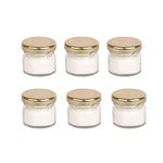 Bee Organik 6pcs Small Glass jar 40 gms | 50 ml for storing or making candles & Lip Balms | Golden Lid