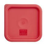 Hygiplas Square Food Storage Container Lid - Small, Red, Colour Coded Lid, Size: 17(H) x 192(W) x 192(D)mm, Durable Polyethylene - Freezer & Dishwasher Safe, CF040