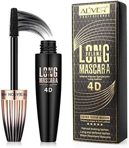 4D Fibre Eyelash Mascara, Natural Waterproof Lasting Lash Mascara Black Volume, Lengthening Thickening Softer Fuller Lashes Amplify Eyelash Primer Brush Black