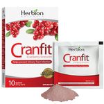 Herbion Naturals Cranfit Cranberry Granules Help Prevent Recurrent Urinary Tract Infections (UTIs), Source of Antioxidants, 250 mg Cranberry Extract per Sachet, Herbal Formula, Dissolves in Water, For Adults, 10 Sachets