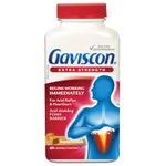 Gaviscon Extra Strength Tablets - 60 Count - Chewable Foaming Antacid Tablets for Day and Night Heartburn Relief, Acid Reflux and GERD relief, Butterscotch - Free of Aluminum, Lactose and Gluten