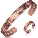 Lymphatic Drainage Ring & Copper Bracelet for Women, Magnetic Copper Bracelet and Magnetic Lymph Detox Ring, 100% Solid Pure Copper Jewelry Gift