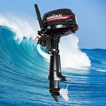 Outboard Motor 6 HP Fishing Boat Engine 2-Stroke CDI Ignition System for Small Watercraft, Kayaks, Canoes, Dinghies, Inflatable Boats 360° Steering