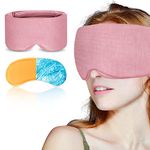 Sleep Mask for Women Men 100% handmade Cotton, Weighted Eye Mask for Sleeping with Cooling & Heated Gel Eye Mask Improving Dry Puffy Eyes, Light Blocking Blindfold Sleeping Mask for Home/Flight/Office