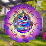 Wind Spinners for Garden 3D Hanging Wind Spinner Cat Ornament Gifts for Women/Men,12inch Metal Wind Kinetic Sculpture for Outdoor&Indoor Decor, Yard Art Decoration (Cat)