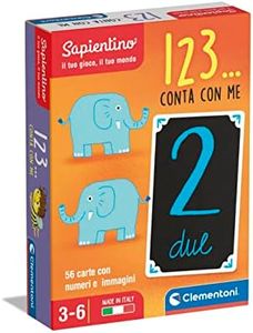 Clementoni 16134, Sapientino, 1,2,3...Conta con Me, Numeri, Gioco Educativo 4 anni, Gioco per Imparare a Contare con Tessere Illustrate, Made in Italy