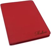 The Wedding Party Store Personalized Portfolio Pad Holder with Zipper - Custom Padfolio (Red)