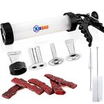 XINQIAO Jerky Gun Food Grade Plastic Beef Jerky Gun Kit,1 LB Jerky Maker with 4 Stainless Steel Nozzles 2 Brushes