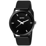 Matrix Shabby Black Dial with Softest Silicone Strap Analog Watch for Men's & Boys