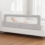TodiNest Folding Bed Rail for Toddlers, Baby Bed Rail Guard with Reinforced Anchor Safety System, Toddler Bed Rails for King Size Beds, Twin, Full, Queen (Grey, 71"x21.6")