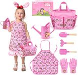 Jardineer Kids Garden Set, Unique Toddler Gardening Set, Metal Kids Gardening Tools, 7Pcs Kids Garden Tools Combo Pack