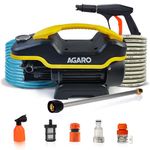 AGARO Galaxy High Pressure Washer, Car Washer, 1900 Watts Motor, 130 Bars, 7L/Min Flow Rate, 8 Meters Outlet Hose, Portable, Car, Bike & Home Cleaning Purpose, Yellow & Black