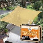 Outdoor Sun Shade – 8' x 12' Tan Re