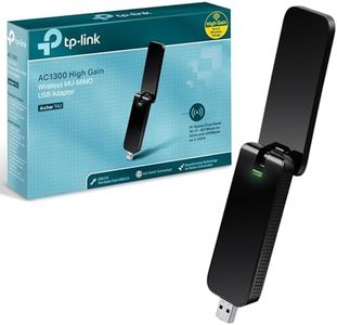 TP-Link Wi-Fi Dongle AC1300 Wireless Dual Band USB Wi-Fi Adapter for PC Desktop Laptop Tablet (Supports Windows XP/7/8/8.1/10/11 and Linux, USB 3.0) (Archer T4U) (UK Version)