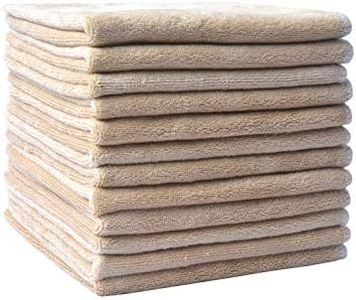 KinHwa Reusable Face Cloths Soft Makeup Remover Cloth Microfiber Washcloths Facial Cleaning for Women 12inch x 12inch 12 Pack Cream