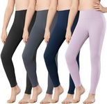 Stelle Girls Leggings with Pockets Yoga Pants Youth Athletic Dance Running Active Tights Pack (BK+NV+CR+LA, 12-13 Years)