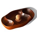 RAW HYD Briar & Oak Vintage Tobacco Pipe Ash Tray with Cork Knocker | Double Wooden Pipe Rest & Ashtray for Indoor, Outdoor, Patio, Home & Office Use - Pipe & Cigar Ashtray Gift for Men