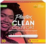 Playtex Clean Comfort Organic Cotton Tampons, Regular Absorbency, Fragrance-Free, Organic Cotton - 30ct