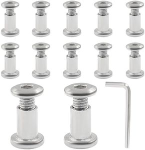 Hordion M6 x 10mm Screw Post Binding Screws, Stainless Steel Leather Screw Binding Bolts for Furniture Belt Leather Crafts, 12 Sets