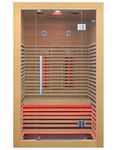 Kang Share Wooden Infrared Sauna Room, Canadian Hemlock Low EMF, 2-3 Person 1832W Personal Home Spa Carbon Heater Sauna Full Spectrum Sauna Room