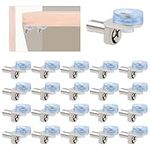 LLMSIX 20Pcs Shelf Pegs 5mm/0.2in Shelf Pins L-Shaped Metal Cabinet Shelf Pegs Nickel Plated Support Pegs with Rubber Sleeve Holders Pegs for Shelves Kitchen Cabinet Closet Bookcase Cupboard Clips