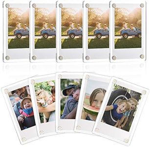 ONE WALL Acrylic Fridge Magnetic Frame, Double Sided Photo Refrigerator Magnet Picture Frame for Fujifilm Instax Mini, 2.36 x 3.54 Inch, Pack of 10